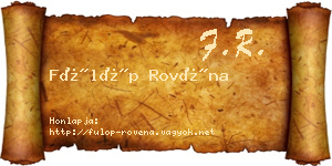 Fülöp Rovéna névjegykártya